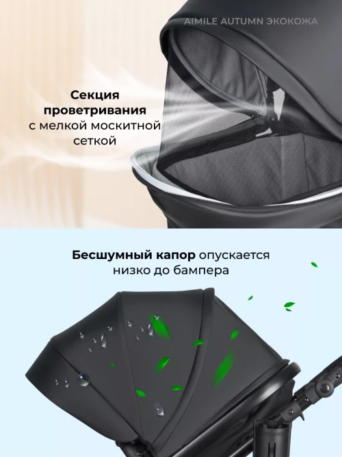 Коляска-трансформер Farfello Aimile Original Autumn 2 в 1 Parisian Night эко