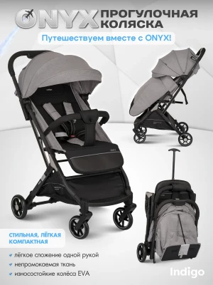 Коляска прогулочная Indigo Onyx серый