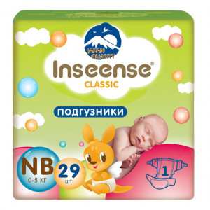 Подгузники NB (0-5 кг) Inseense Classic Plus 29 шт (салатовые)  (8) - фото 1