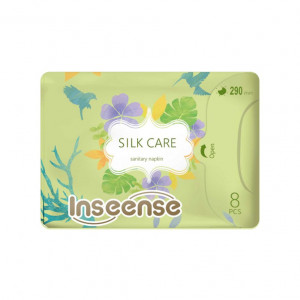 Прокладки женские гигиенические ночные Inseense Silk Care 5 капель 290 мм 8 шт (48) С