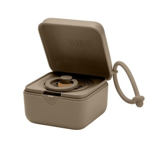 Контейнер для пустышки - BIBS Pacifier Box Dark Oak - фото 1