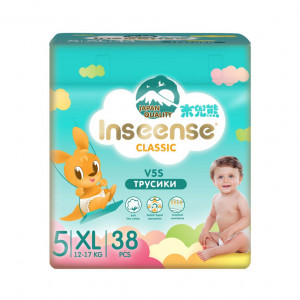 Трусики-подгузники XL (12-17 кг) Inseense Classic V5S 38 шт (изумрудные) (6) С - фото 1