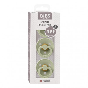 Набор пустышек латексных BIBS Try-it Colour, 3 шт. - Sage, 0+ мес.