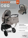 Коляска 3 в 1 Indigo Carry бежевый