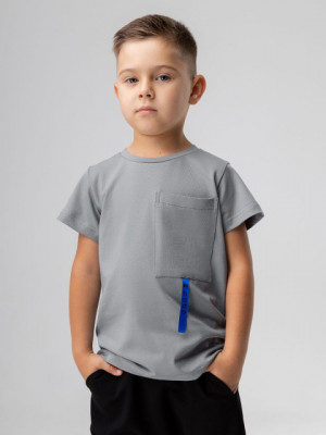 Футболка (Цвет серо-голубой, Размер 104-110), 4-374U - фото 1