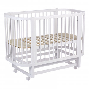 Кроватка Polini kids Simple 350 120*60 с маятником (закругленный) белый - фото 1