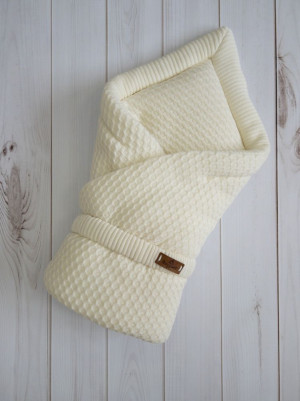 Конверт вязаный утепленный "Хьюге" кремовый 2019/10