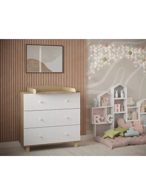 Комод Incanto Ronnie МДФ 800/3 белый/бук - фото 1