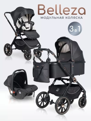 Коляска 3 в 1 Farfello Belleza 2024 Golden black - фото 1