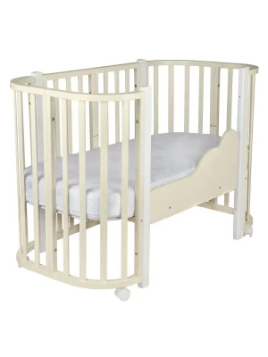Кроватка-трансформер Indigo Baby Lux без маятника 120*60 (закругленный) сл.кость - фото 1