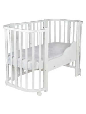 Кроватка-трансформер Indigo Baby Lux без маятника 120*60 (закругленный) белый - фото 1