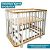 Кроватка Moonco Batty 100*60 с маятником (закругленный) белый/бук