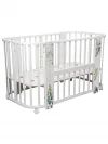 Кроватка-трансформер Indigo Baby Line 5 в 1 с маятником 100*70 / 140*70 (закругленный) листочки