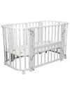 Кроватка-трансформер Indigo Baby Line 5 в 1 с маятником 100*70 / 140*70 (закругленный) лаванда