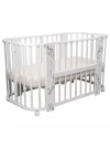 Кроватка-трансформер Indigo Baby Line 5 в 1 с маятником 100*70 / 140*70 (закругленный) лаванда