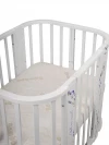Кроватка-трансформер Indigo Baby Line 5 в 1 с маятником 100*70 / 140*70 (закругленный) лаванда