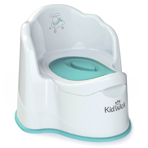 Горшок KidWick Королевский белый-бирюзовый/белый с бирюзовой крышкой