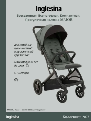 Коляска прогулочная Inglesina Maior 2025 Taiga green - фото 1